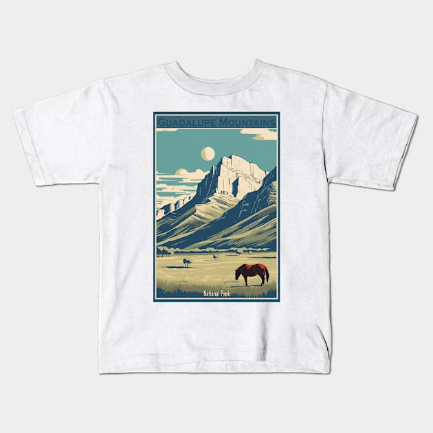 Guadalupe Mountains National Park Kids T-Shirt by GreenMary Design